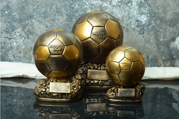 Bola de Copa do Mundo Futebol Dourado Personalizável Troféu Copa Mundo Troféu Futebol