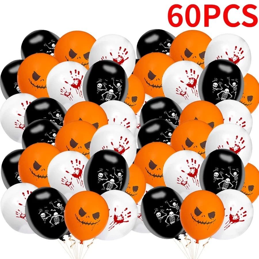Kit de guirlanda de arco de balões de Halloween 60 peças de balões de látex laranja e preto