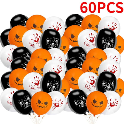 Kit de guirlanda de arco de balões de Halloween 60 peças de balões de látex laranja e preto