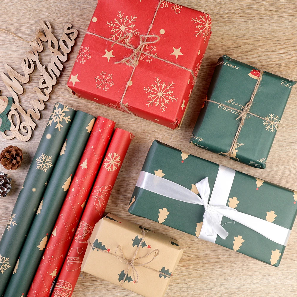 Papel Kraft de Elementos de Natal/de Embrulho de Caixa de Presente Suprimentos Festas
