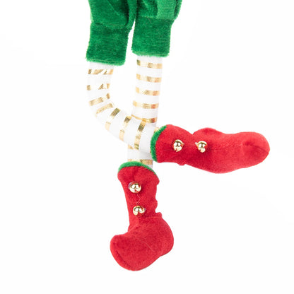 Elfo Decorativo para Shopping, Elfo Estatueta Pelúcia Artesanal Natal Vermelho, Verde, Rosa e Vinho