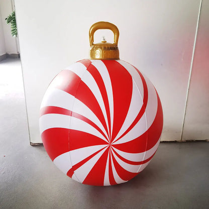 Grandes Bolas Infláveis de Natal, 24", Bola Inflável Gigante de PVC Decorada Natal e Bola