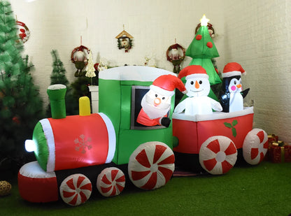 Papai Noel Inflável de 6 pés, Decoração de Quintal de Natal, Luzes LED para Festa, Gramado