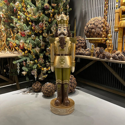 Quebra-nozes Estatueta Estátua Ouro Shopping Soldado Dourado Para Enfeite Natal Feito