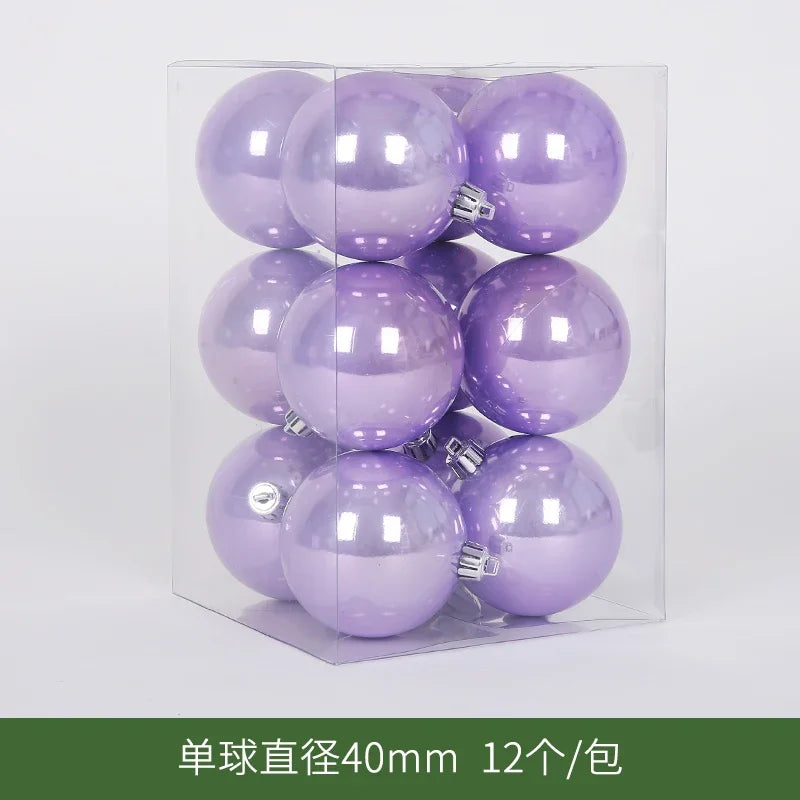 Bola de Natal Roxo 12 peças Bolas Violeta Lisa Natal Árvore Enfeite Árvore 250MM
