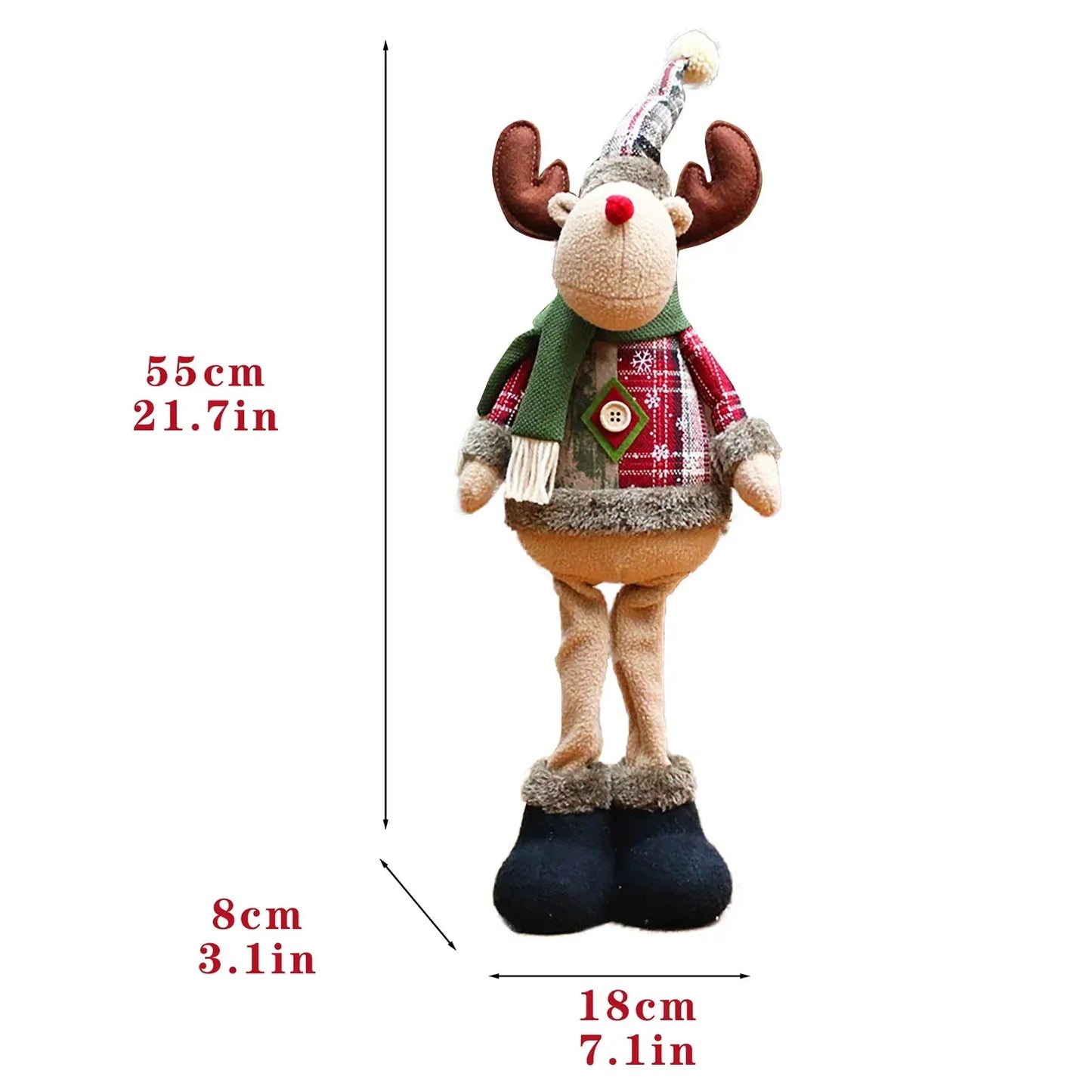 Boneco de Natal Kit Natal Trio Papai Noel Rena Decoração de Natal Boneco de Neve Chapéu