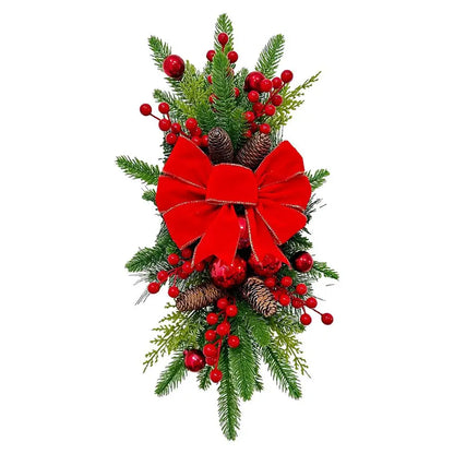 Guirlanda artificial Decoração de Natal Guirlanda Escada Guirlanda Laço Vermelho Pinho