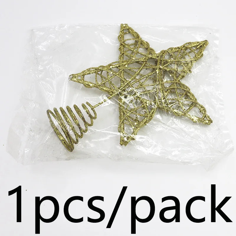 Ponteira Para Árvore De Natal Estrela Rose Com Glitter