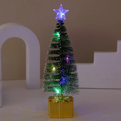 Árvore de Natal Pequena com Luz Multicolorida Conjunto de 3 Luzes LED Coloridas Natal