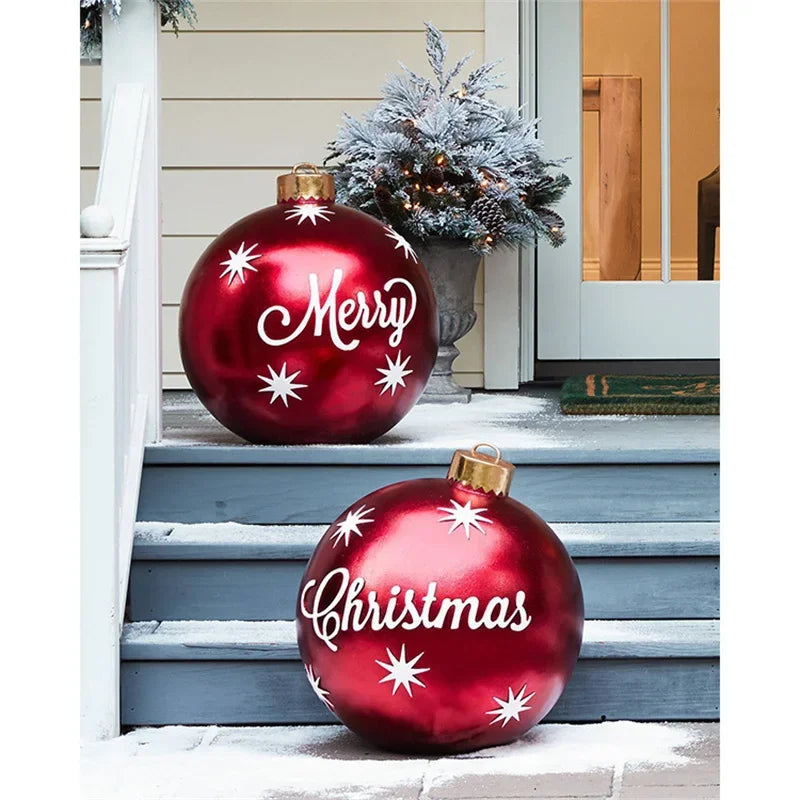 Bola de Natal inflável Genérica de PVC para Áreas Externas, Enfeite Árvore Natal 60cm
