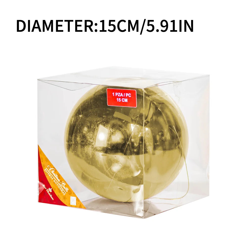 Bola de Natal Dourada Ouro/Azul/Verde e Vermelho com 15CM*5.91 Pol.