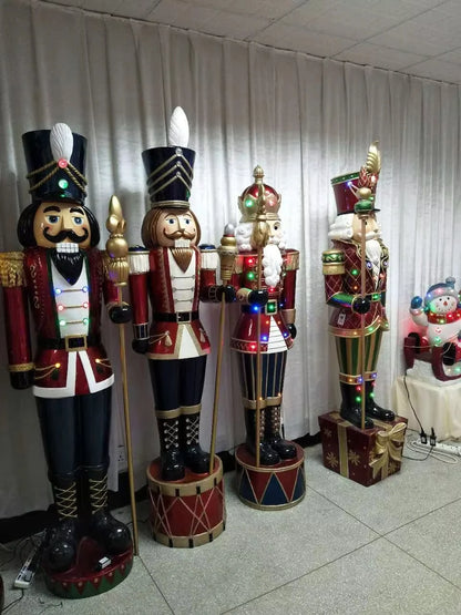 Bonecos do Quebra-Nozes – Estátua Iluminada de Soldado Quebra-Nozes de Natal LED