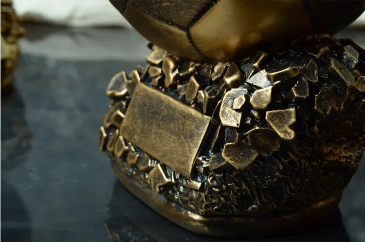 Bola de Copa do Mundo Futebol Dourado Personalizável Troféu Copa Mundo Troféu Futebol