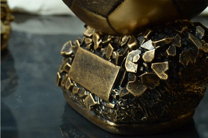 Bola de Copa do Mundo Futebol Dourado Personalizável Troféu Copa Mundo Troféu Futebol