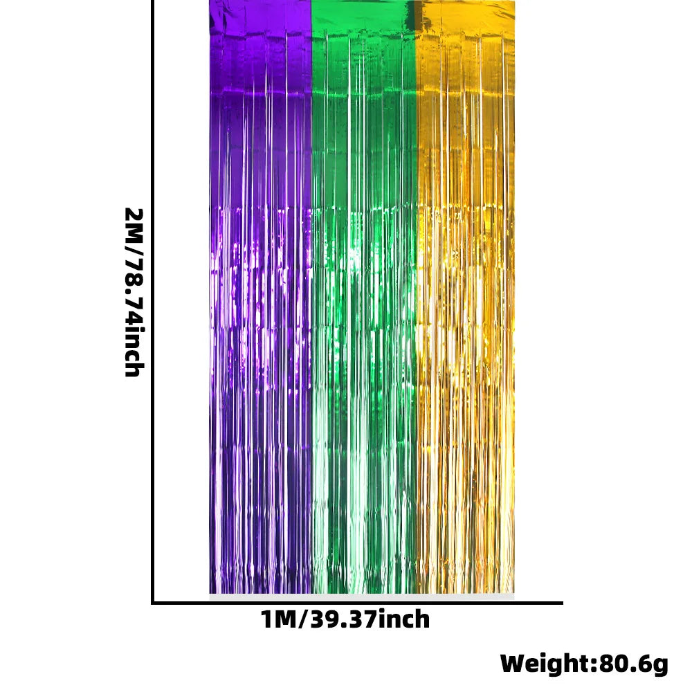 Cortinas de carnaval com franjas metálicas para cortina para eventos carnavalescos