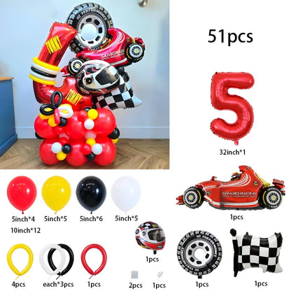 Kit Festa Hot Wheels Conjunto de 51 peças para decoração de festa com tema de corrida
