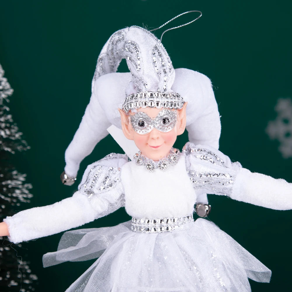Fada do País das Maravilhas do Inverno de Natal, Grande - 45cm, Palhaço de Natal Decorativo