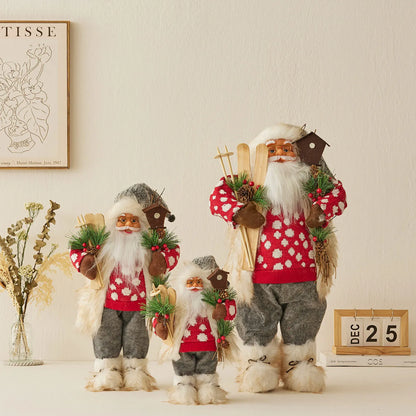 Boneco de Papai Noel - Decoração mesa Natal, estatuetas de Papai Noel, em pé, Papai Noel