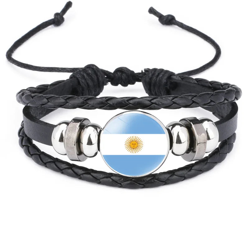 Pulseira criativa no estilo da bandeira nacional Brasil, lembrança viagem personalizada