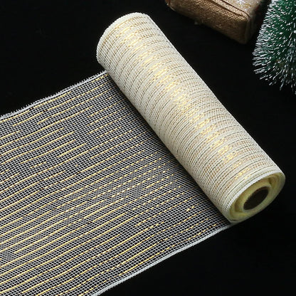 Fita de Malha de Natal Rolo de Tule com Glitter para Árvore e Guirlanda