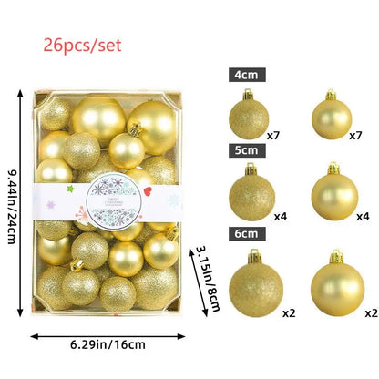 Bola de Natal Verde conjunto de 26 bolas de plástico para árvore de Natal