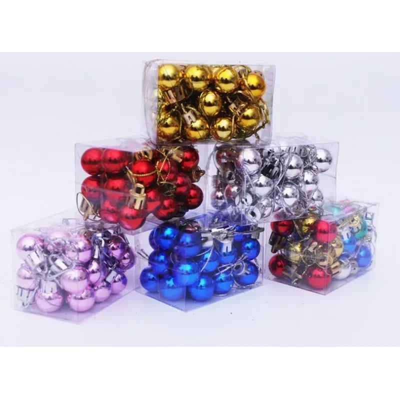 Mini Bola Decoração De Árvore De Natal 24 Peças De Pingente De Natal 2 Cm, Decoração