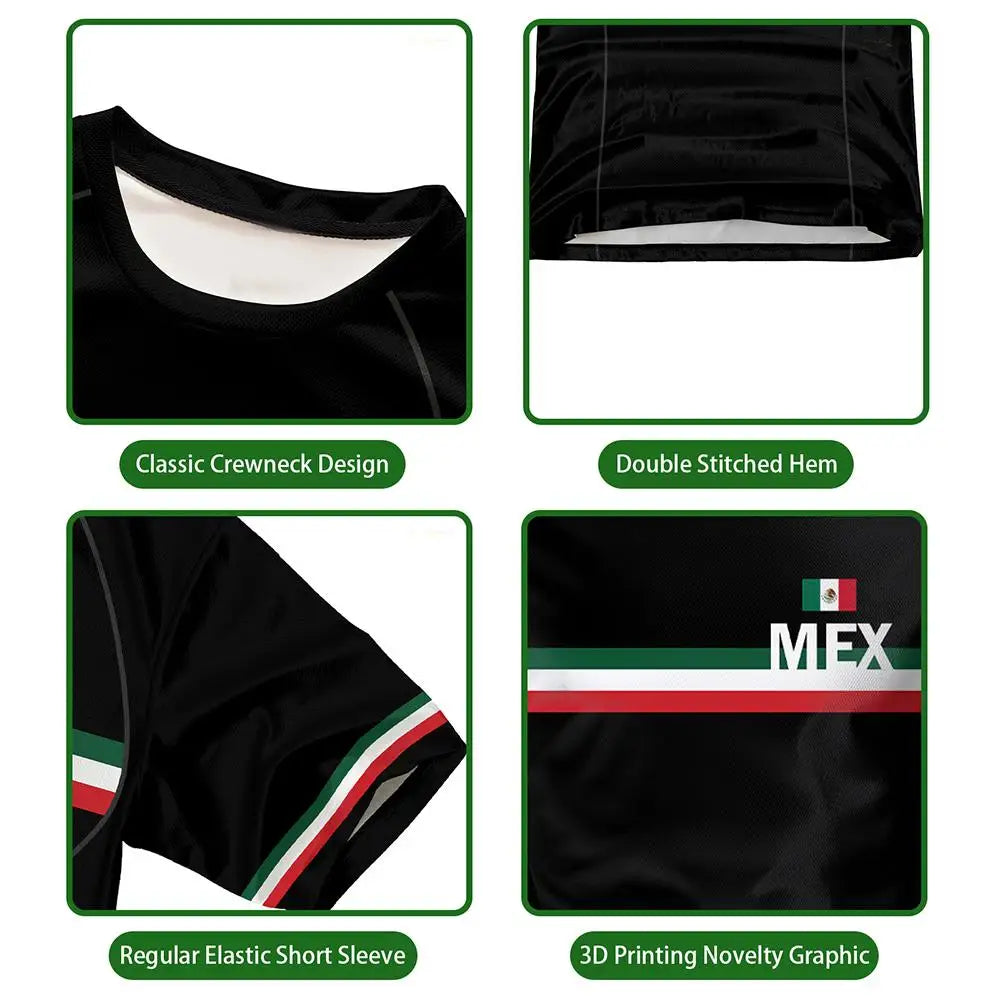 Camiseta personalizada do México, camisetas personalizadas com a bandeira mexicana