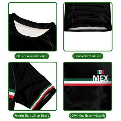 Camiseta personalizada do México, camisetas personalizadas com a bandeira mexicana