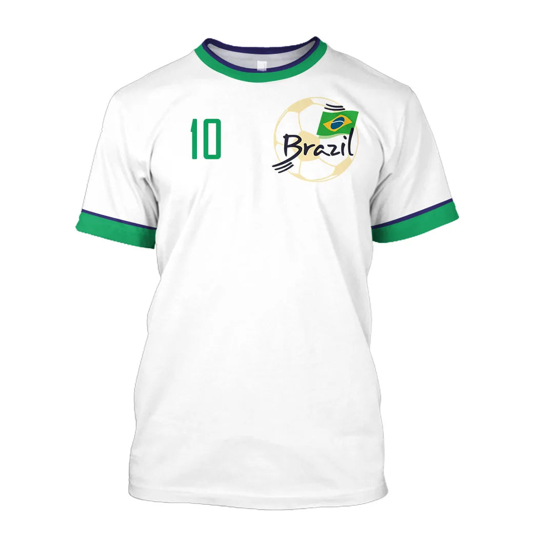 Camisa seleção brasileira Copa do Mundo Branco camiseta Brasil Adulto Masculina Feminina