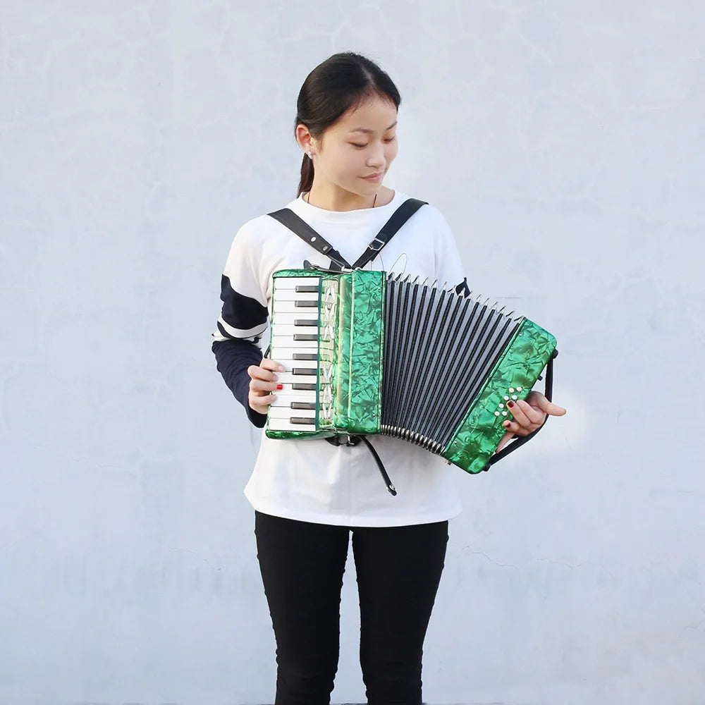 Acordeão, Acordeão DE Piano DE 22 Teclas para Crianças, Acordeão 8 Baixos (Céu azul)