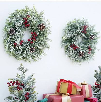 Guirlanda de Natal artificial corona decoração de guirlanda de Natal de plástico decorada
