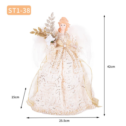 Anjo Enfeite Decoração De luxo Arvore de Natal 42 cm Arvore de Natal