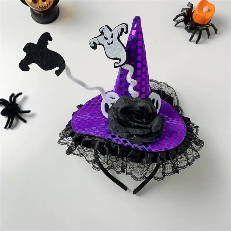 Tiara Chapéu De Bruxa Para Halloween Lindas Delicadas Acessório Fantasia Carnaval