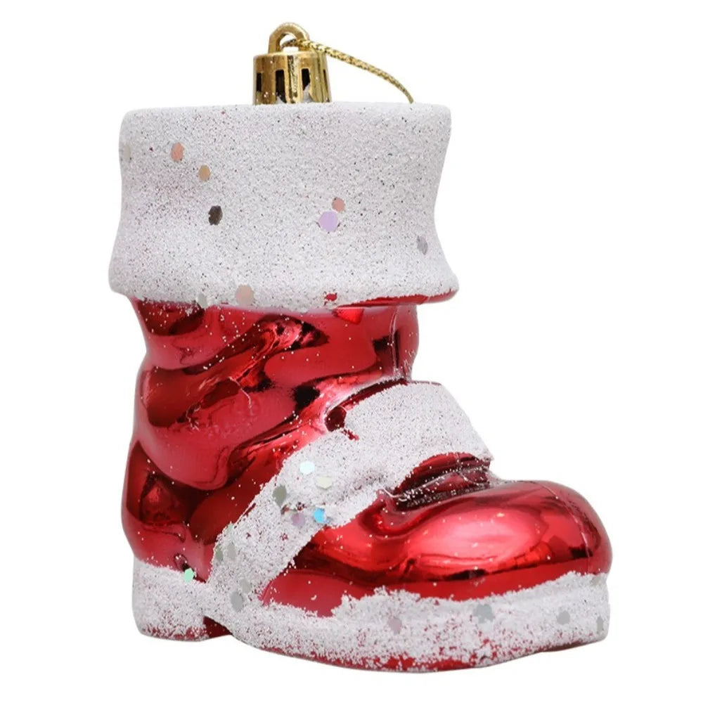 Natal 2 peças de decoração de árvore de Natal pequenas estatuetas de enfeite de Natal