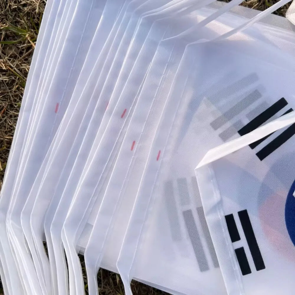 Bandeirinhas Copa do Mundo Coreia do Sul 6 metros Bandeira 20 bandeiras 9'' x 6''