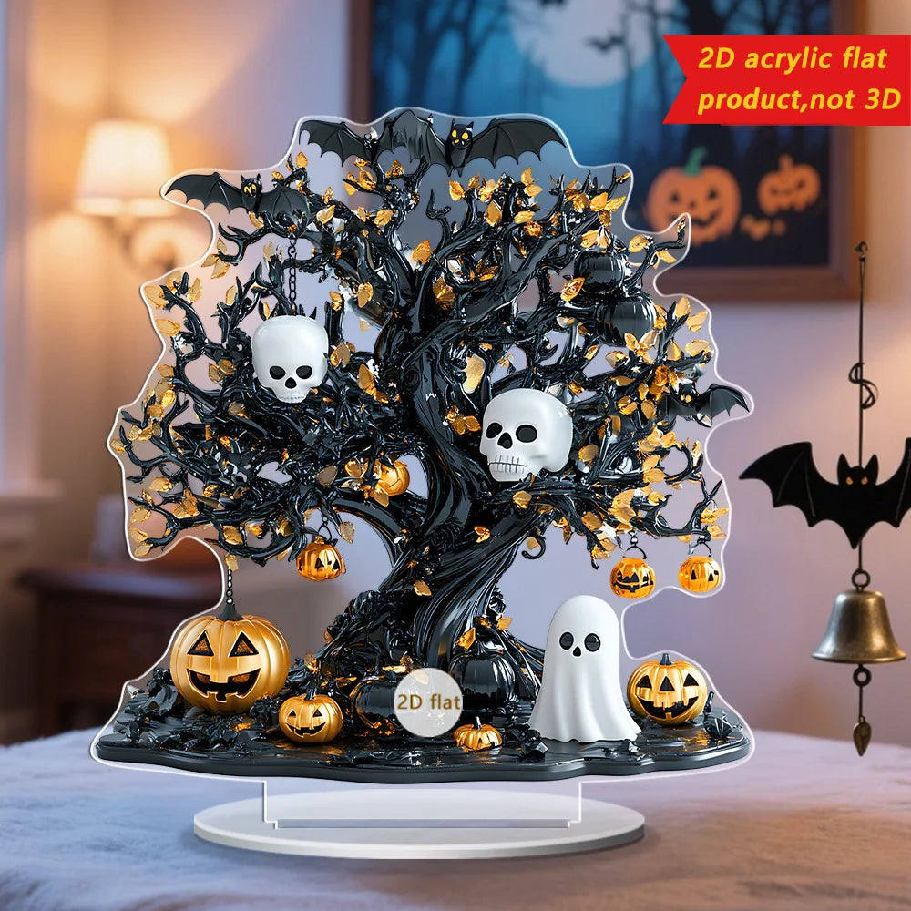 Decoração de árvores mortas Halloween ornamento de mesa halloween temático fantasma