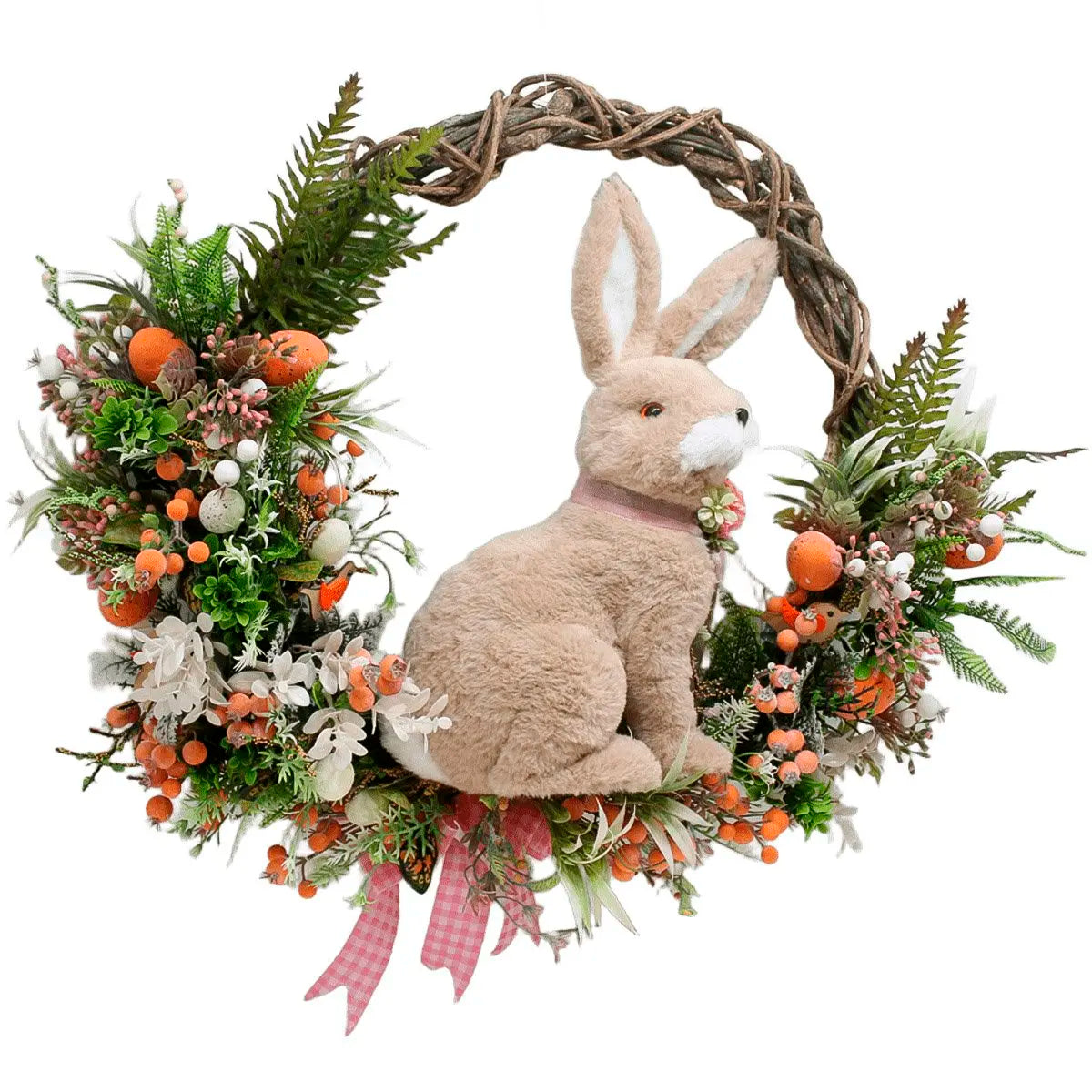 Guirlanda Enfeite Decoração Coelho Com Cestinha Páscoa 60cm