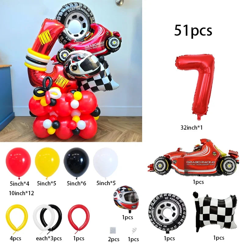 Kit Festa Hot Wheels Conjunto de 51 peças para decoração de festa com tema de corrida