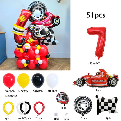 Kit Festa Hot Wheels Conjunto de 51 peças para decoração de festa com tema de corrida