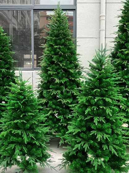 Árvore de Natal artificial PE e PVC, árvore de neve artificial com agulha intensiva suporte