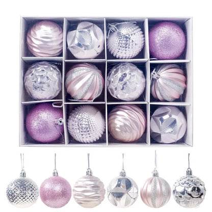 Bola de Natal 1 caixa de bolas de glitter, ecológicas, à prova d'água, de PVC, decorativas
