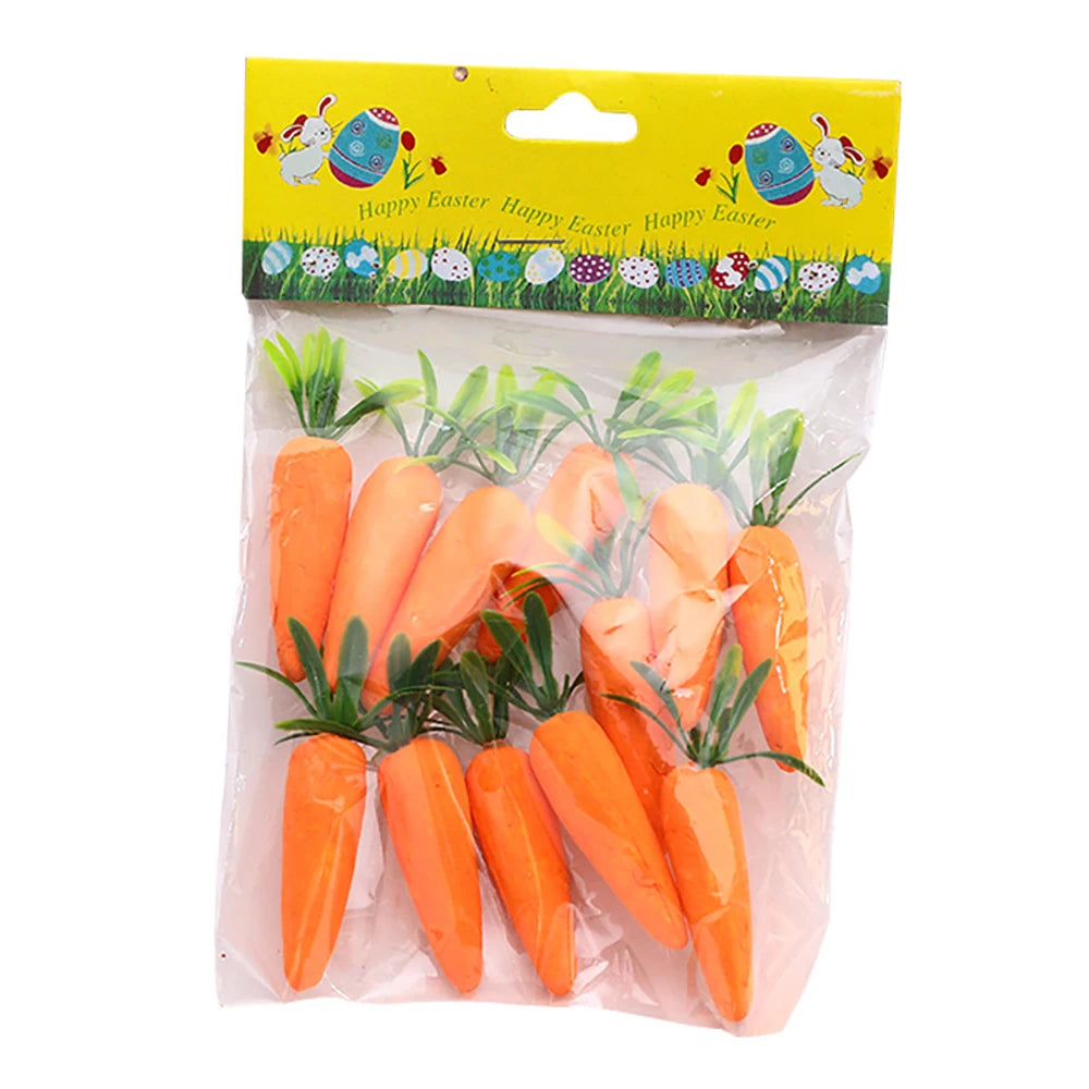 Decoração de cenoura de espuma, 12 peças, laranja, mini cenoura artificial cenoura