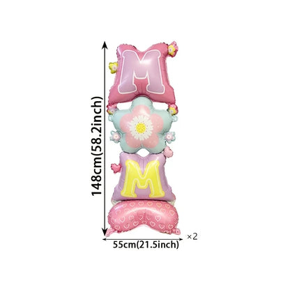 Balão de chão para o Dia das Mães - 2 unidades grandes de 112 cm x 39 cm, decoração
