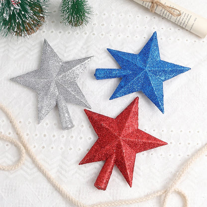 Estrela de Natal com Glitter Topo de árvore de estrela com glitter, 15cm, decoração Natal