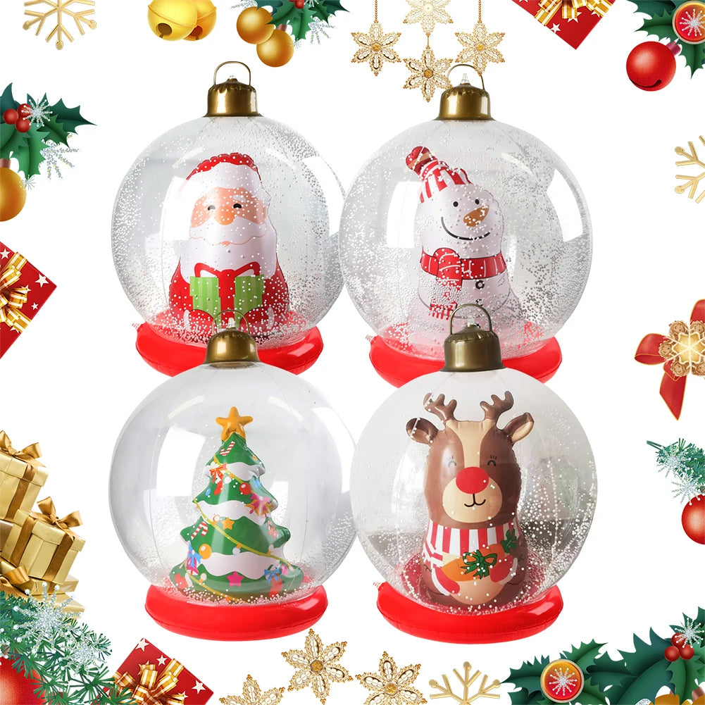 Grandes Bolas Infláveis de Natal, 24", Bola Inflável Gigante de PVC Decorada Natal e Bola