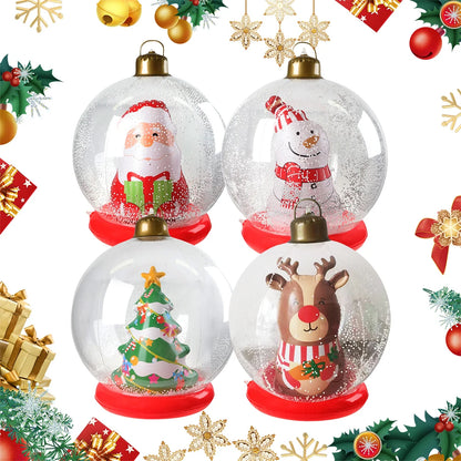 Grandes Bolas Infláveis de Natal, 24", Bola Inflável Gigante de PVC Decorada Natal e Bola