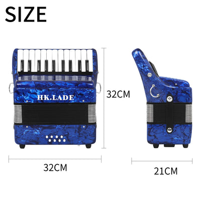 Acordeon profissional, instrumento musical de acordeon com 22 teclas, 48 Teclado