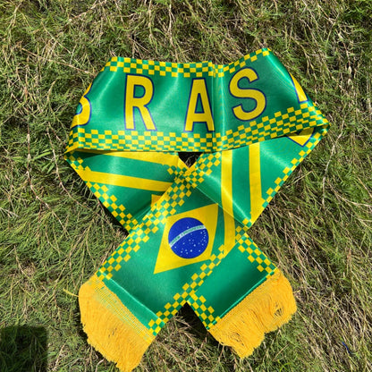 Kit 1 Faixa Cachecol Brasil Torcida Copa Do Mundo Violeta Amarelo 1,35cm
