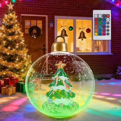 Bolas Decorativas Insufláveis de PVC 24 Polegadas para Shopping, Ornamento Inflável Natal