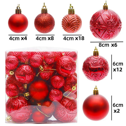 Bolas de natal Enfeites de Natal colorido inquebráveis, 50 peças, plástico, pendurar, Natal